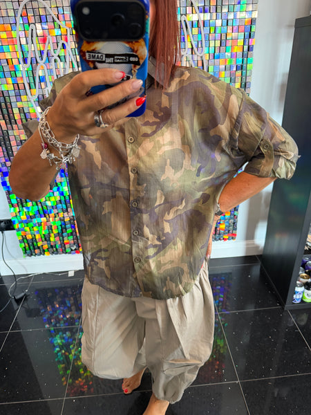Camo silky blouse