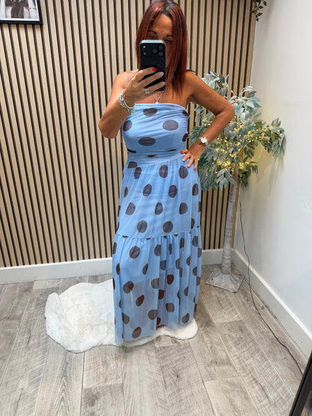 Spotty Bandeau Dress