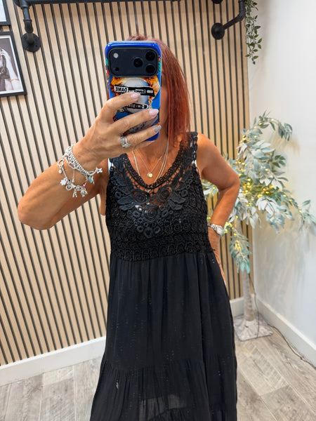 Crochet Top Midi Dress
