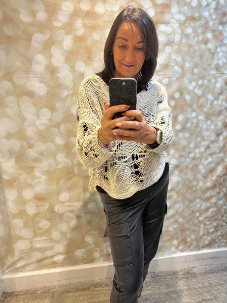 Laddered Silky Knit Jumper