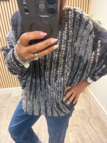 2 in 1 Overlay Popcorn Chunky Knit Jumper
