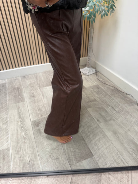 Studio Pleather Wide Leg Trousers