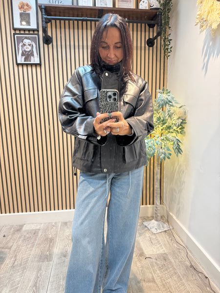 Pleather Style Biker Jacket