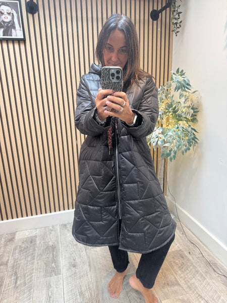 Studio Quilted Longline Coat