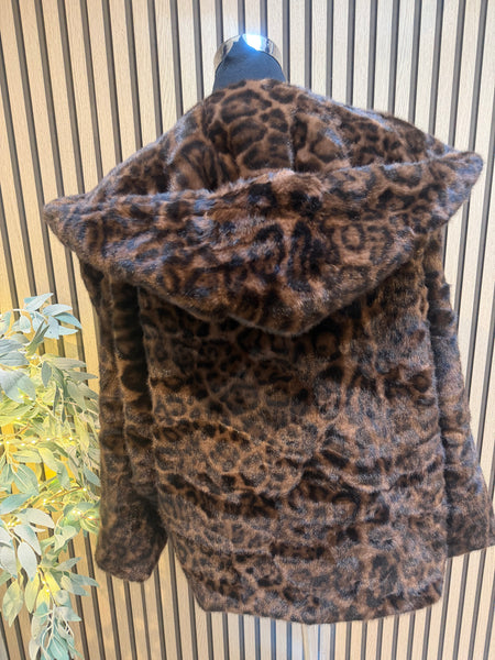Luxe Cropped Leopard Fur  Jacket