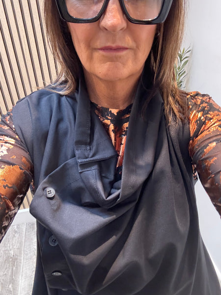 Cowl Neck Sleeveless Tunic