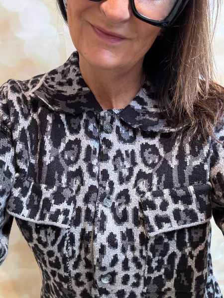 Knitted Leopard Jacket