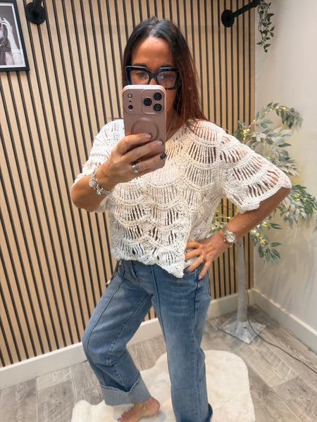 Crochet Art Deco Sequin Top