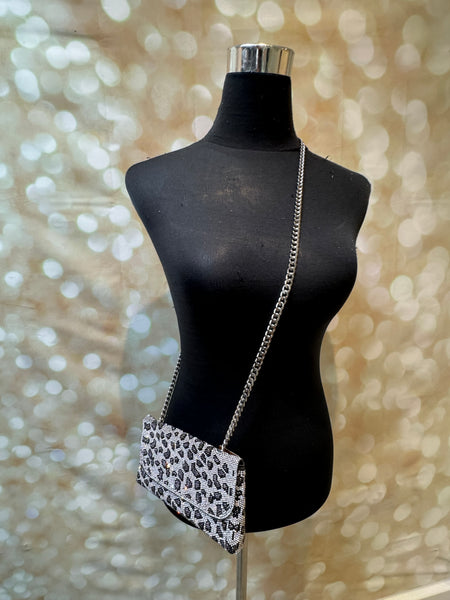 Studio Leopard Diamante Clutch Bags