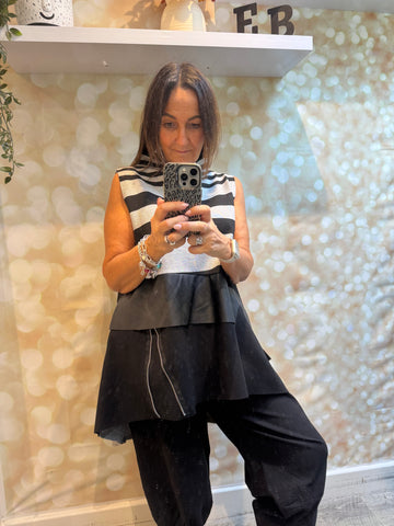 ID Striped Sleeveless Tunic