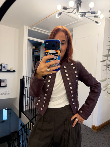 Pleather Military Jacket