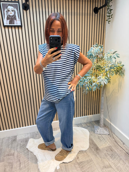 Striped Sleeveless T-shirt