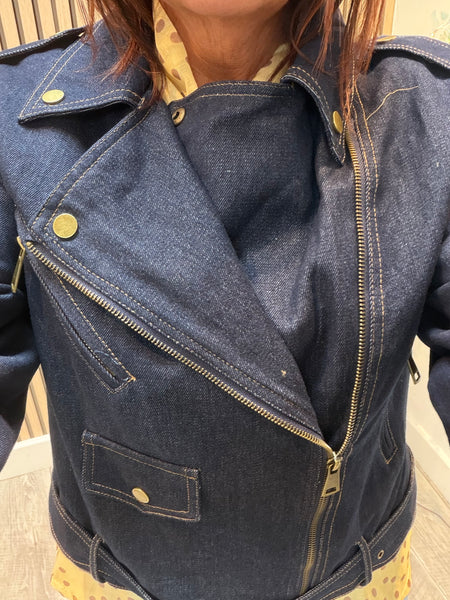 Studio Dark Denim Biker Jacket