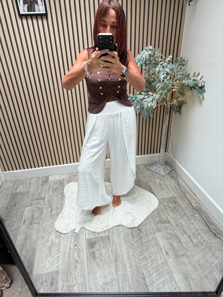 Crinkle Split Leg Trousers