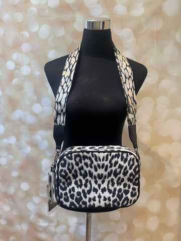 Faux Suede Leopard Bag with leopard Strap