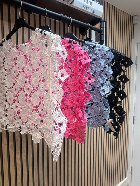 Floral Cut Out Boxy Top