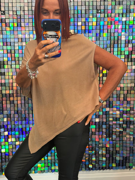 Fine knit Asymetric top