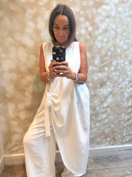 Curve Wrap Over Palazzo Jumpsuit