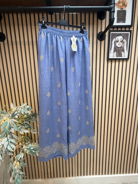 Denim look Palazzo  trousers