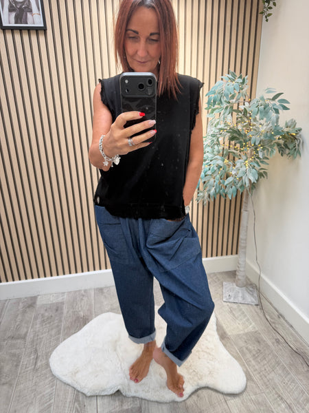Studio Vest Top with silky  trim