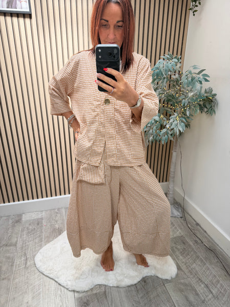 Gingham Culotte Trousers
