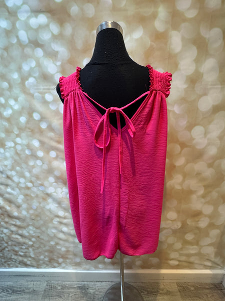 Shirred Shoulder Swing Vest
