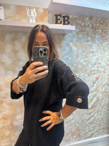 Embellished 3/4 Sleeve Jumper