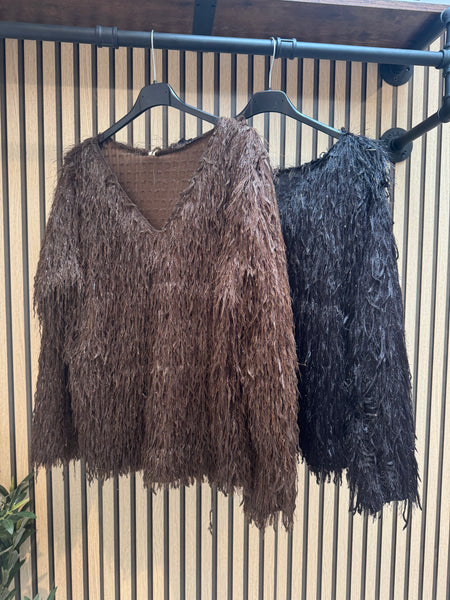 Soft Fringed Eyelash jumper