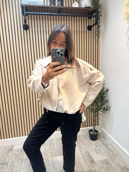 Viral Inspired Bubble Hem  Bomber  jacket