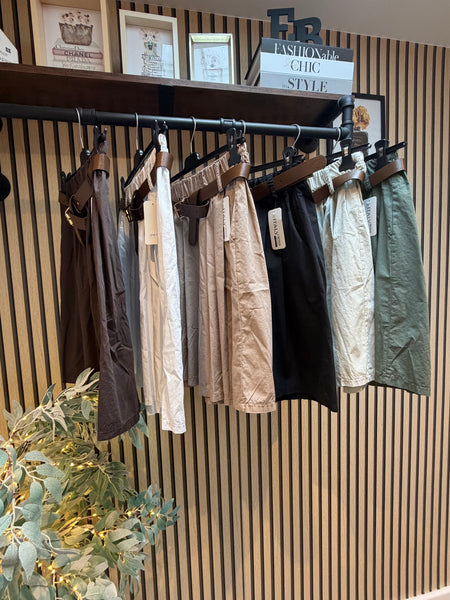 Cotton Belted Shorts