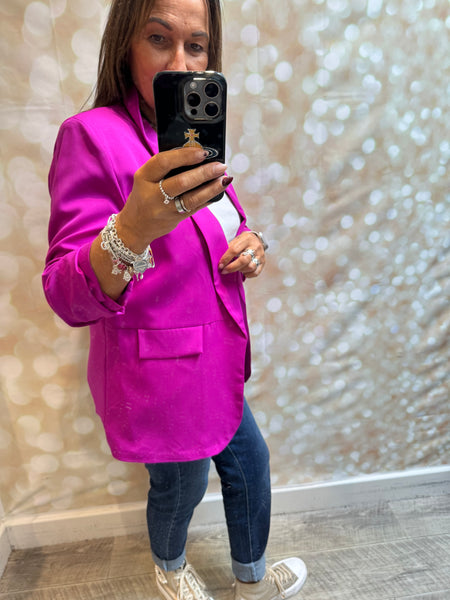 Rouched Sleeve Blazer