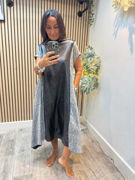 Dress with Pleather panel