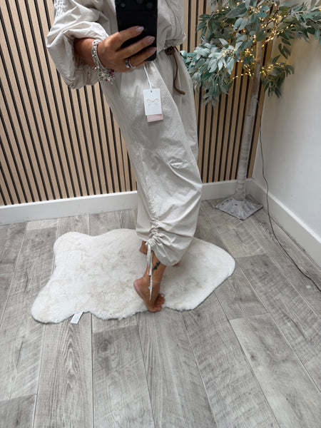 Cotton Rouched Leg Trouser