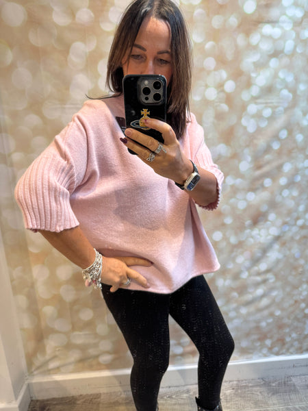 Soft knit Ribbed Neck Jumper