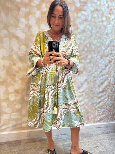 Jungle Dress with embellished trim