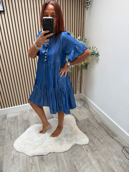 Denim tiered Dress