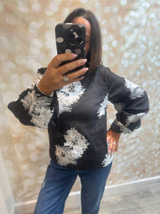 Silky Sheer Applique Top