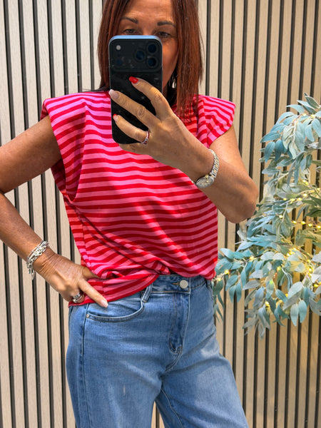 Striped Sleeveless T-shirt