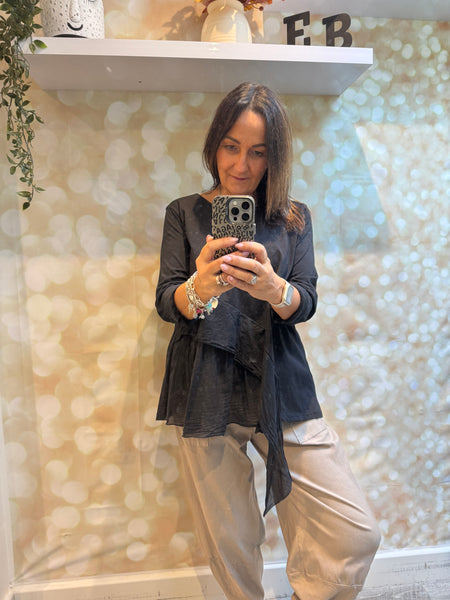Side Frill Jersey Top