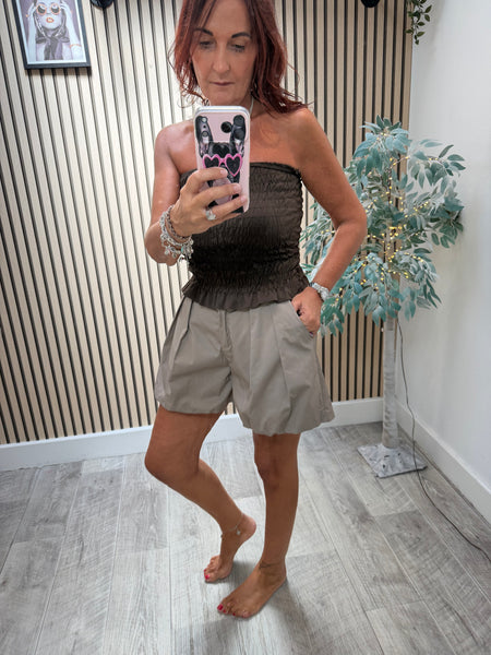 Sateen Puff hem Shorts