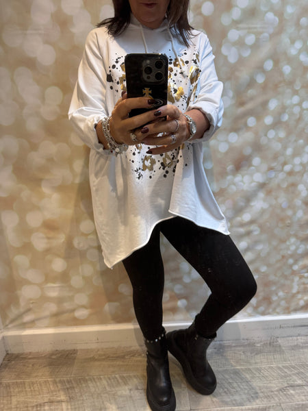 Leopard Splash Hooded Sweatshirt