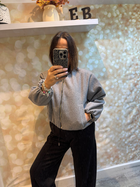 Bubble Hem Bomber Jacket