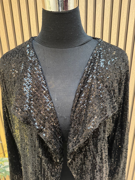 Cropped Sequin Waterfall Jacket