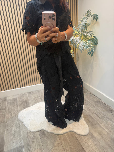 Lace 2 Piece Palazzo Trouser / Blouse  set