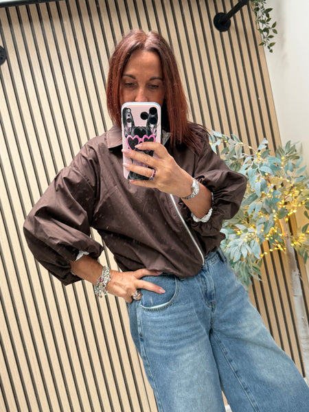 Reversible Bubble hem Bomber Jacket