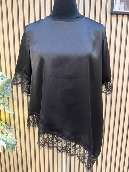 Studio Silky Top with lace trim