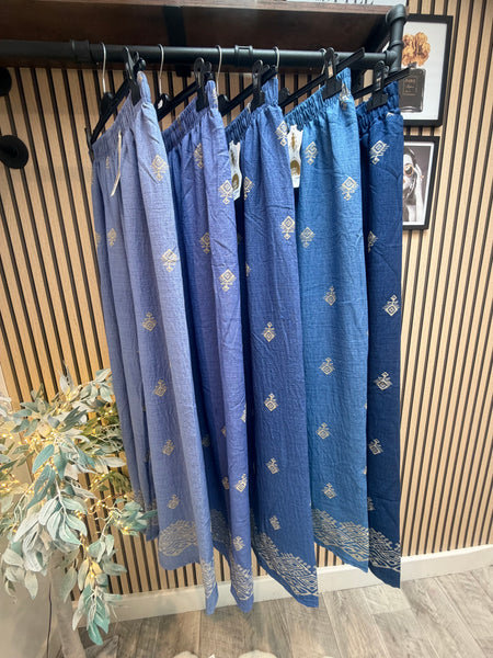 Denim look Palazzo  trousers