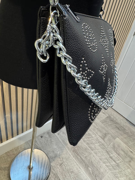 LV studded Triple Pocket Across Body Bag