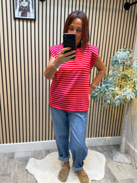 Striped Sleeveless T-shirt