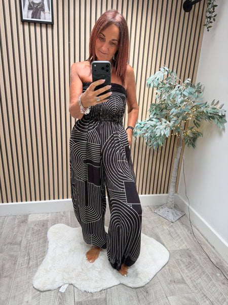 Geometric Bandeau Top Hareem Jumpsuit